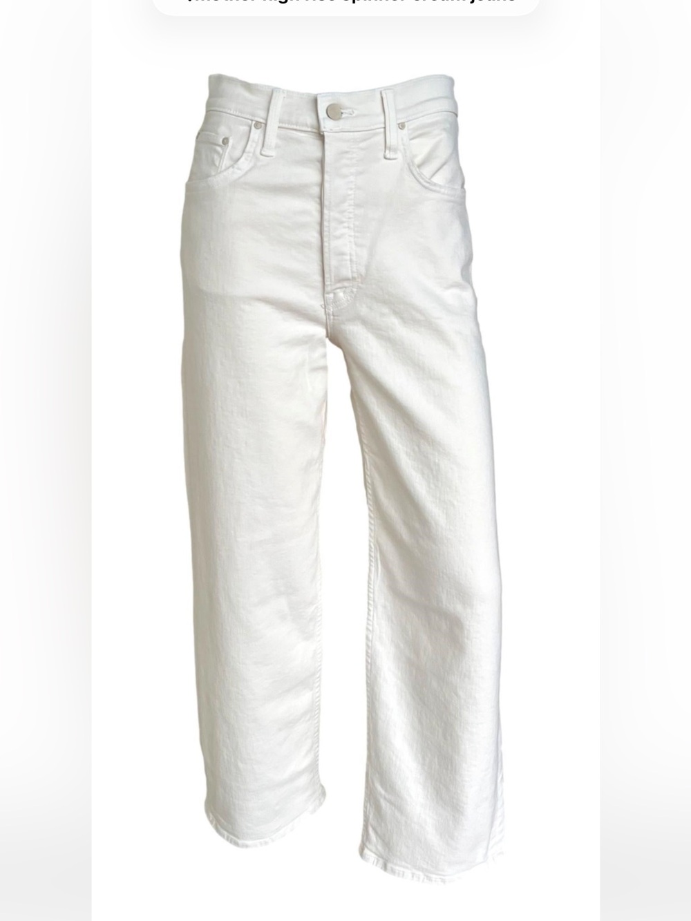 MOTHER High Waisted Spinner Skimp Jeans in Off-White/Cream